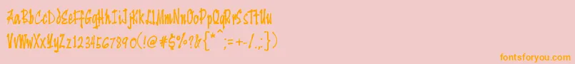 Yengee Font – Orange Fonts on Pink Background