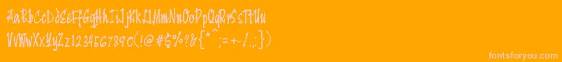Yengee Font – Pink Fonts on Orange Background