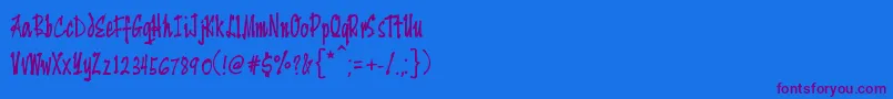 Yengee Font – Purple Fonts on Blue Background
