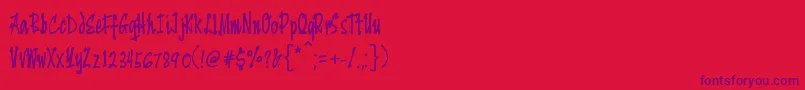 Yengee Font – Purple Fonts on Red Background