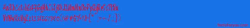 Yengee Font – Red Fonts on Blue Background