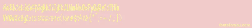 Yengee Font – Yellow Fonts on Pink Background