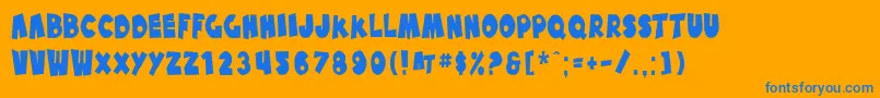 SfPaleBottomCondensed Font – Blue Fonts on Orange Background