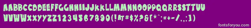 Czcionka SfPaleBottomCondensed – zielone czcionki na fioletowym tle