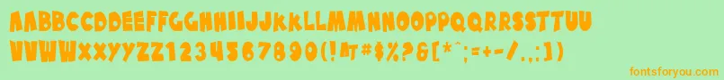 SfPaleBottomCondensed Font – Orange Fonts on Green Background