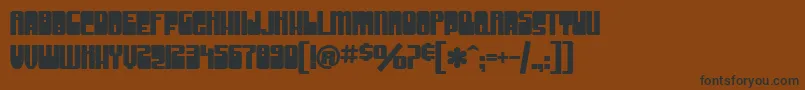 SfGrooveMachineUprightBold-Schriftart – Schwarze Schriften auf braunem Hintergrund