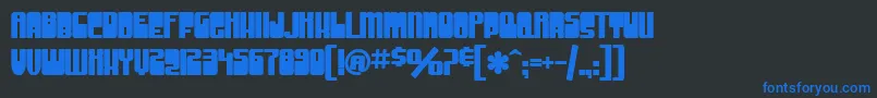 Шрифт SfGrooveMachineUprightBold – синие шрифты на чёрном фоне