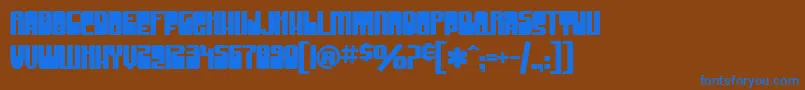 SfGrooveMachineUprightBold Font – Blue Fonts on Brown Background