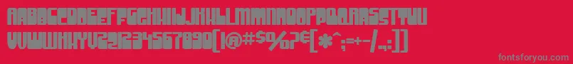 SfGrooveMachineUprightBold-fontti – harmaat kirjasimet punaisella taustalla