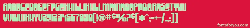 SfGrooveMachineUprightBold-fontti – vihreät fontit punaisella taustalla