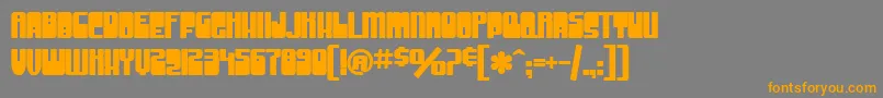 SfGrooveMachineUprightBold-Schriftart – Orangefarbene Schriften auf grauem Hintergrund