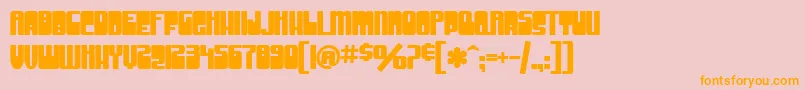 SfGrooveMachineUprightBold-Schriftart – Orangefarbene Schriften auf rosa Hintergrund