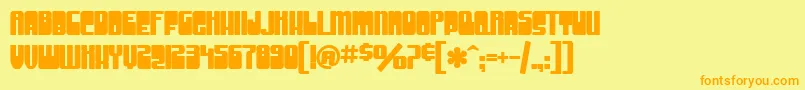 SfGrooveMachineUprightBold Font – Orange Fonts on Yellow Background