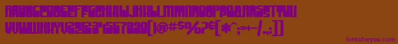 SfGrooveMachineUprightBold-Schriftart – Violette Schriften auf braunem Hintergrund