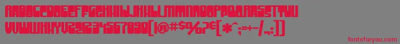 Fonte SfGrooveMachineUprightBold – fontes vermelhas em um fundo cinza