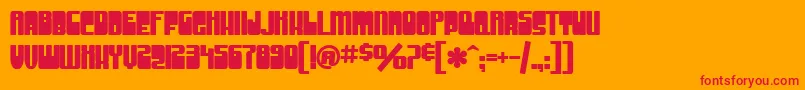SfGrooveMachineUprightBold-Schriftart – Rote Schriften auf orangefarbenem Hintergrund