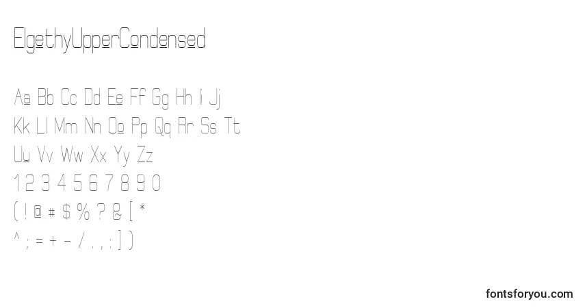 Шрифт ElgethyUpperCondensed – алфавит, цифры, специальные символы