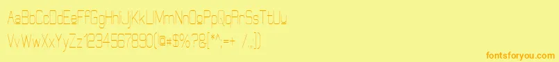 ElgethyUpperCondensed-Schriftart – Orangefarbene Schriften auf gelbem Hintergrund
