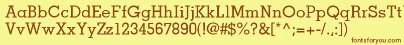 MemphisLtMedium-fontti – ruskeat fontit keltaisella taustalla