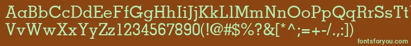 Czcionka MemphisLtMedium – zielone czcionki na brązowym tle