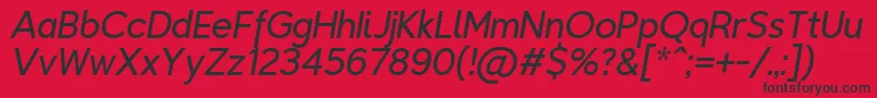 TriompheLightitalic Font – Black Fonts on Red Background
