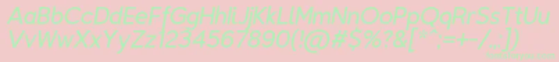 TriompheLightitalic Font – Green Fonts on Pink Background