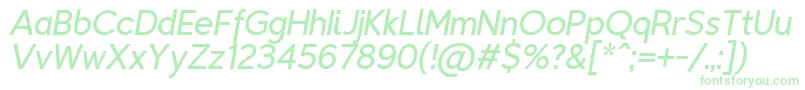 Fonte TriompheLightitalic – fontes verdes