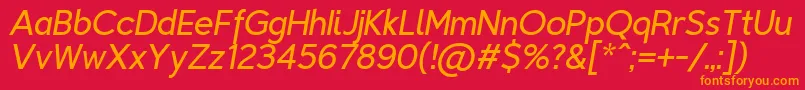 TriompheLightitalic Font – Orange Fonts on Red Background