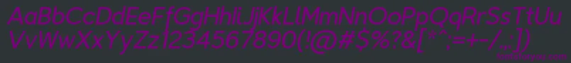 TriompheLightitalic Font – Purple Fonts on Black Background