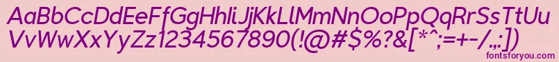 TriompheLightitalic Font – Purple Fonts on Pink Background