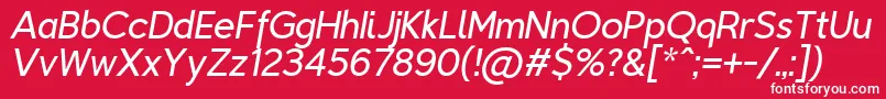 TriompheLightitalic Font – White Fonts on Red Background