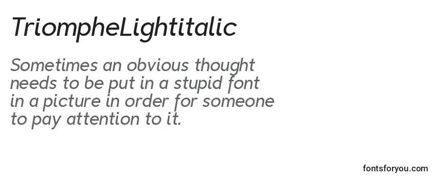 Review of the TriompheLightitalic Font