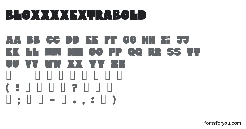 Шрифт BloxxxxExtrabold – алфавит, цифры, специальные символы