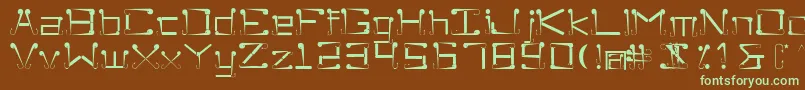 Sukolilo-fontti – vihreät fontit ruskealla taustalla