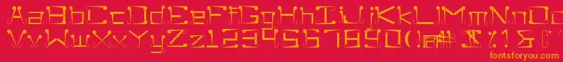 Sukolilo Font – Orange Fonts on Red Background