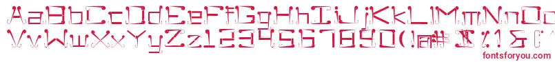 フォントSukolilo – 白い背景に赤い文字