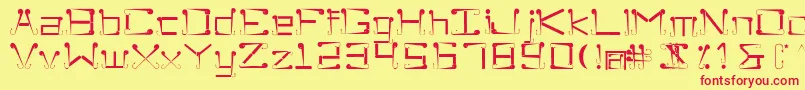 フォントSukolilo – 赤い文字の黄色い背景