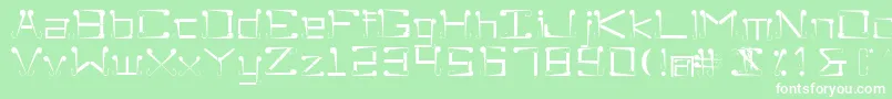 Sukolilo-Schriftart – Weiße Schriften auf grünem Hintergrund