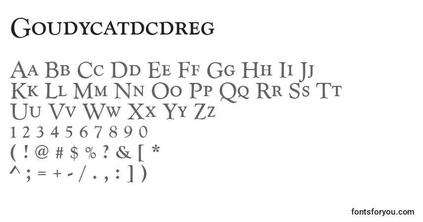 Goudycatdcdreg-fontti – aakkoset, numerot, erikoismerkit