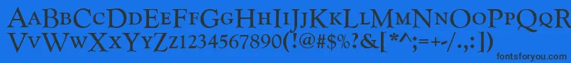 Goudycatdcdreg Font – Black Fonts on Blue Background