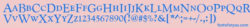 Goudycatdcdreg Font – Blue Fonts on Pink Background