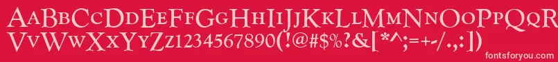 Goudycatdcdreg Font – Pink Fonts on Red Background