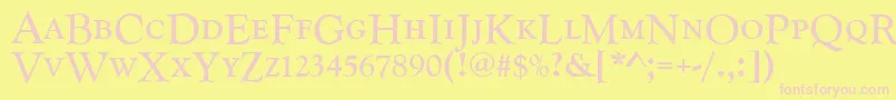 Goudycatdcdreg Font – Pink Fonts on Yellow Background