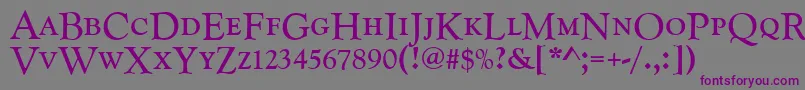 Goudycatdcdreg Font – Purple Fonts on Gray Background