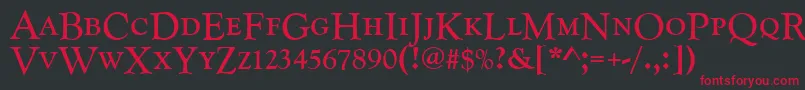 Goudycatdcdreg Font – Red Fonts on Black Background