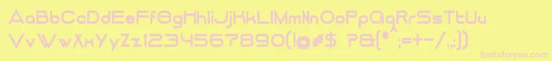 Więcej informacji o czcionce DancingJuiceNormalBold Czcionka DancingJuiceNormalBold – różowe czcionki na żółtym tle