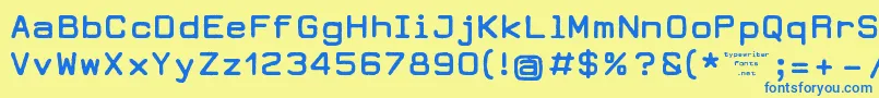 フォントDearbornType – 青い文字が黄色の背景にあります。