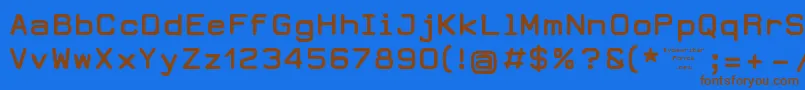 Czcionka DearbornType – brązowe czcionki na niebieskim tle