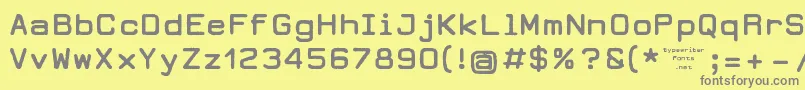 DearbornType-fontti – harmaat kirjasimet keltaisella taustalla