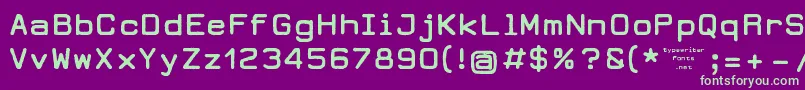 DearbornType-fontti – vihreät fontit violetilla taustalla